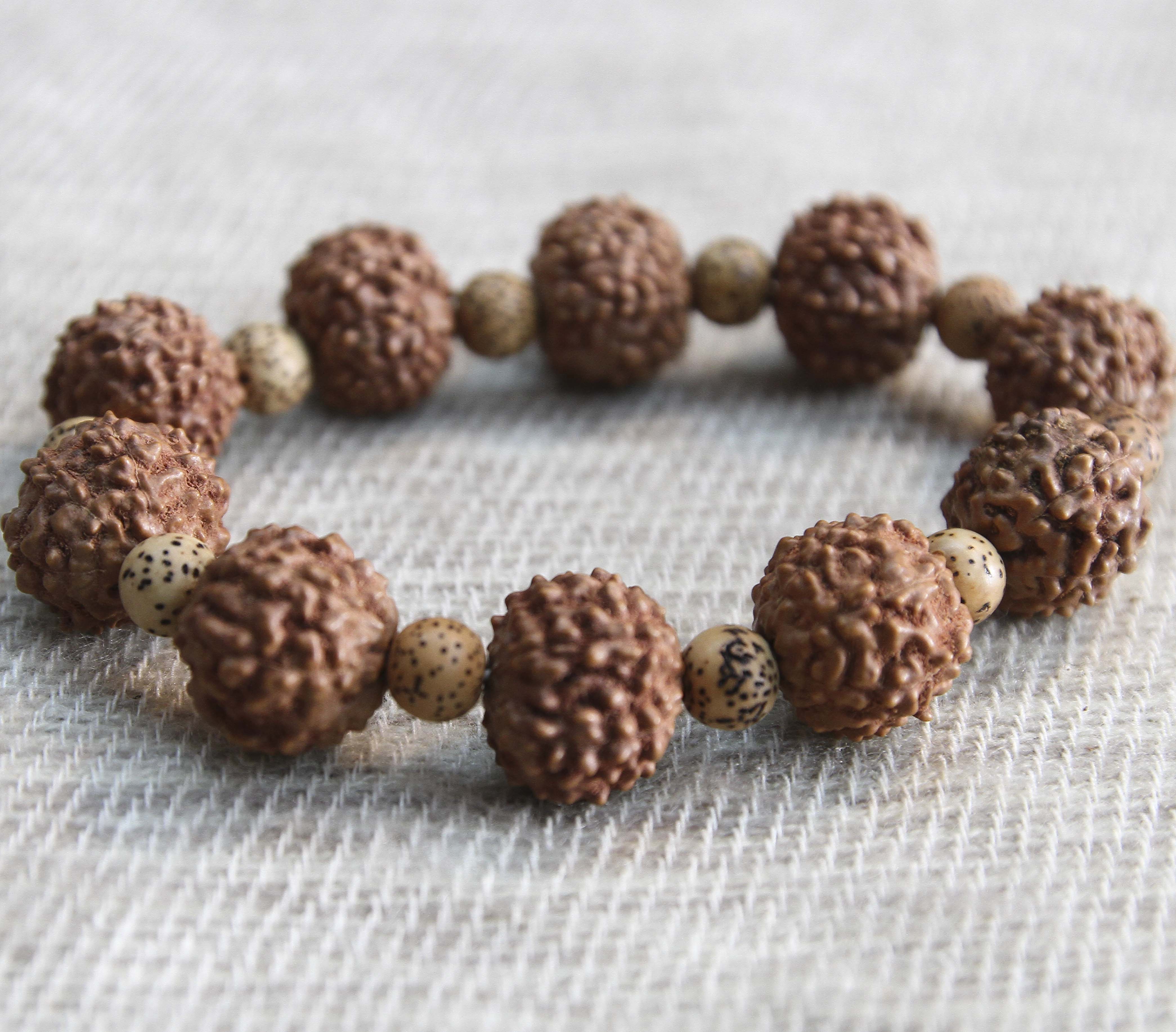 Uplifting Rudraksha with Lotus Bracelet