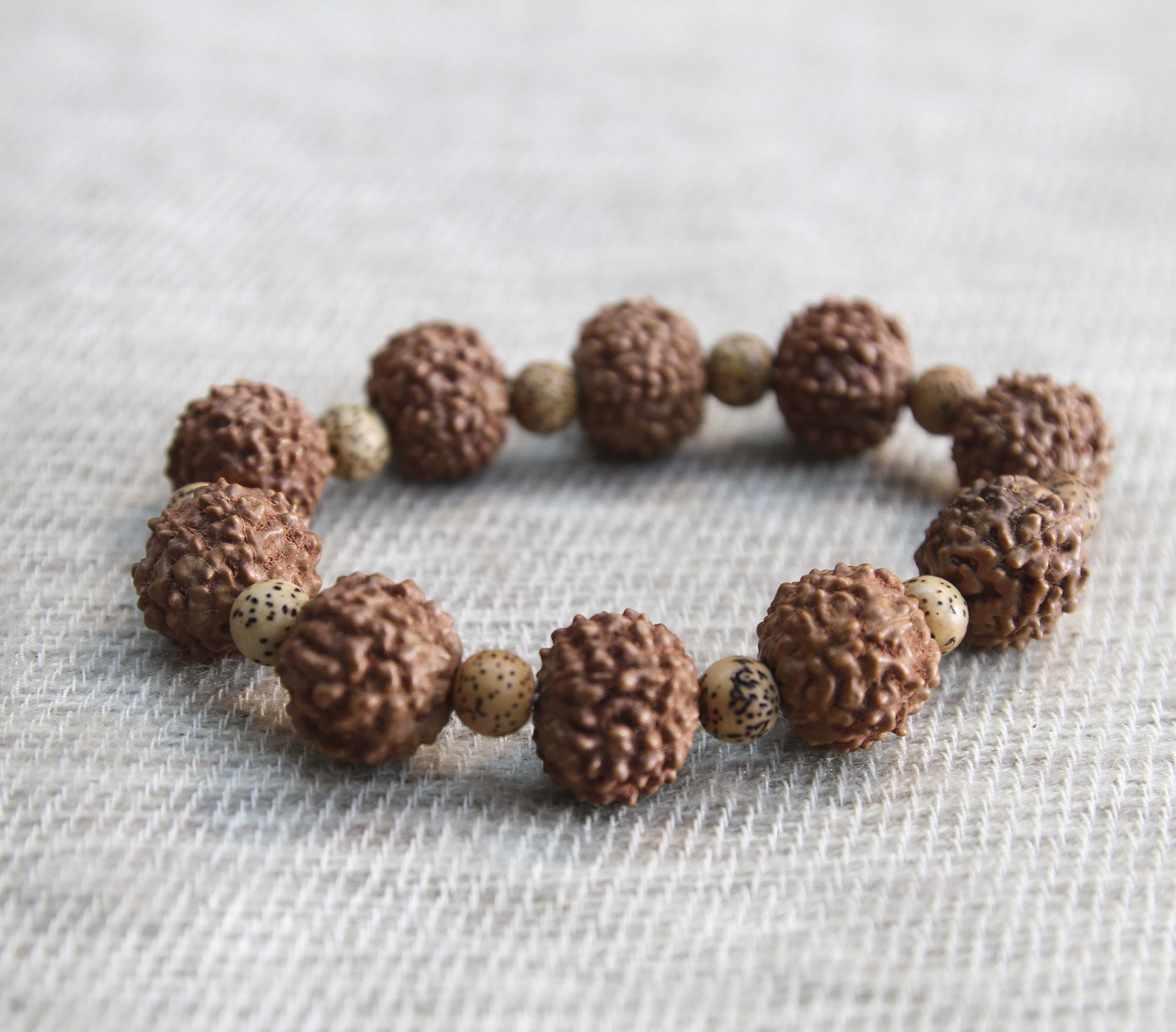 Uplifting Rudraksha with Lotus Bracelet